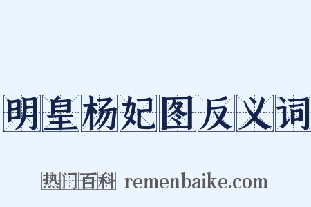 明皇杨妃图反义词是什么意思的图片